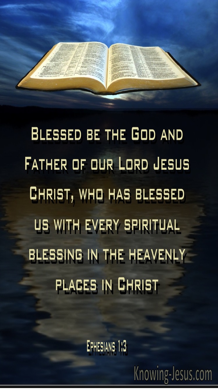 Ephesians 1:3 Blessed In The Heavenly Realm With Every Spiritual Blessing In Christ 1:3 (yellow)